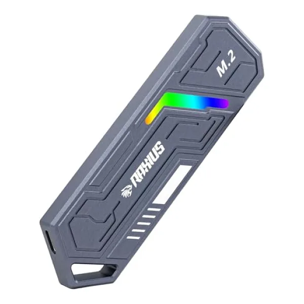 RaXius DK03 USB-A/Type-C Kablolu RGB 512GB 22x80 M.2 NVMe Taşınabilir Harici SSD