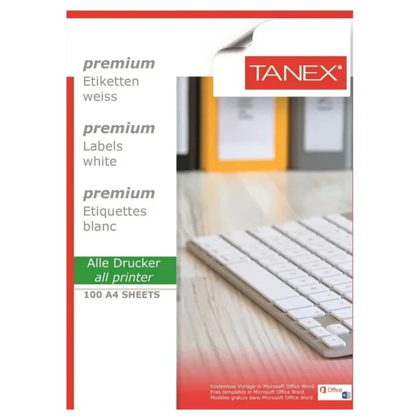 Tanex TW-2024 64x34 mm A4 Lazer Etiket