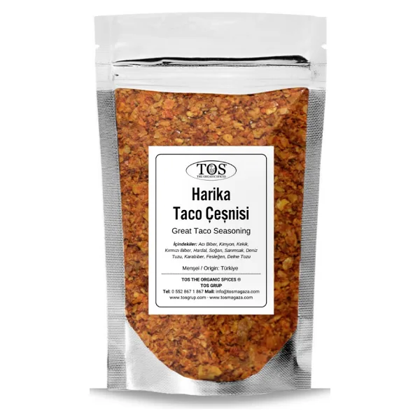 TOS The Organic Spices Harika Taco Çeşnisi 500 gr Awesome Taco Seasoning - Premium Quality Baharat Karışımı