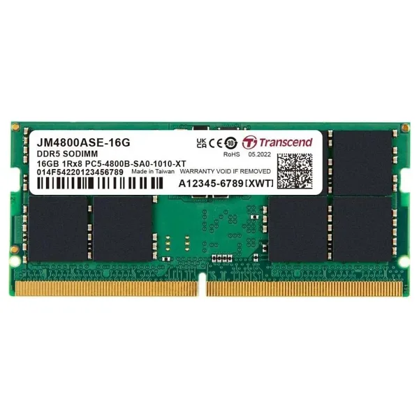 Transcend 16 GB 4800 MHz CL40 JM4800ASE-16G DDR5 Ram
