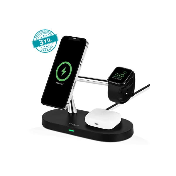 Ttec 2KS26S AirCharger Quattro M Siyah 4in1 MagSafe Kablosuz Şarj Aleti
