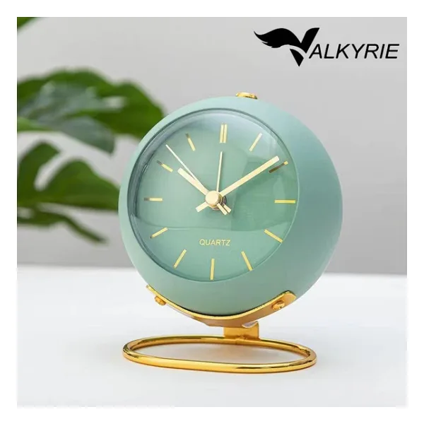 Valkyrie Akar Saniyeli Işıklı Metal Gold Dijital Masa Saati Alarmlı Yeşil