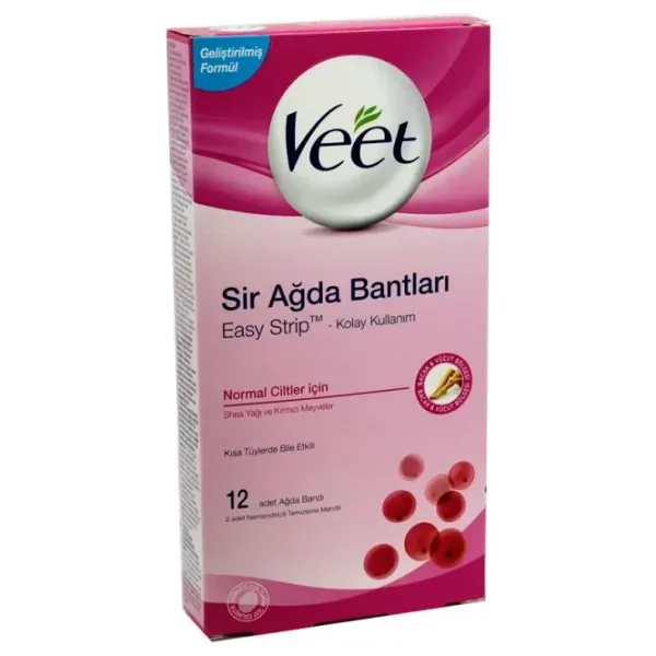 Veet Professional Normal Ciltler için Bacak ve Vücut Bölgesine Özel 12'li Sir Ağda Bandı