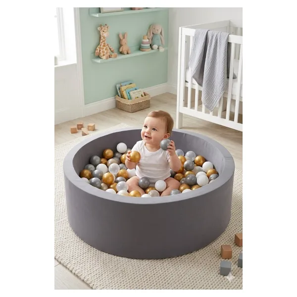 Wellgro Bubble Pops Gri Top Havuzu -Gri/Beyaz/Gold Top