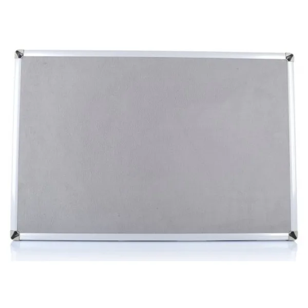 90x120 Duvara Monte Kumaşlı Pano Metal Çerçeveli Gri