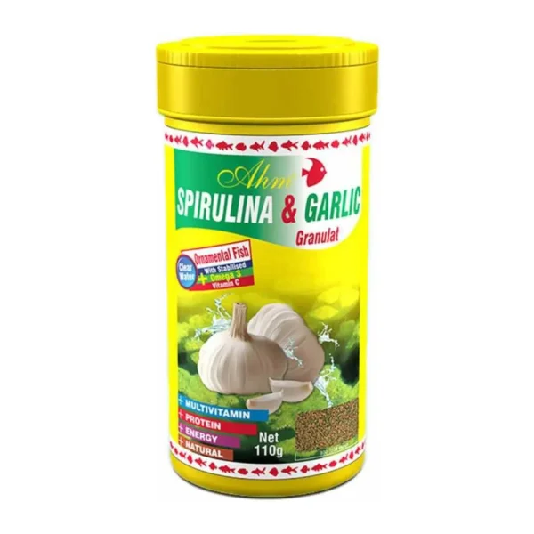 Ahm Spirulina Garlic Sarımsaklı 250 ml Granül Balık Yemi