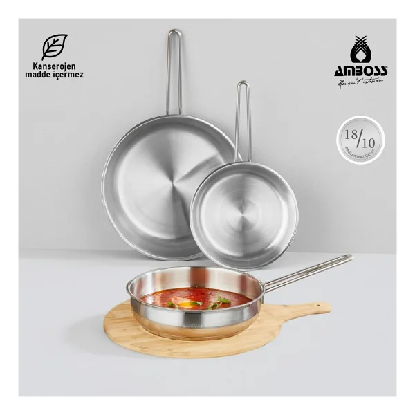 Amboss Vento Steel 3 Parça Tava Seti