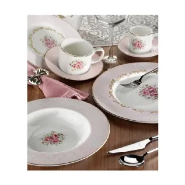 Ar-Yıldız 30029 Bone Round Porselen 84 Parça 12 Kişilik Yemek Takımı