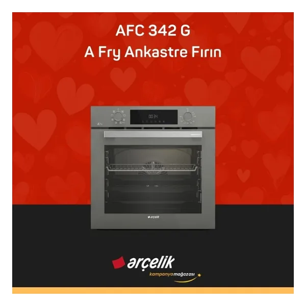 Arçelik AFC 342 G A Fry Gri Ankastre Fırın