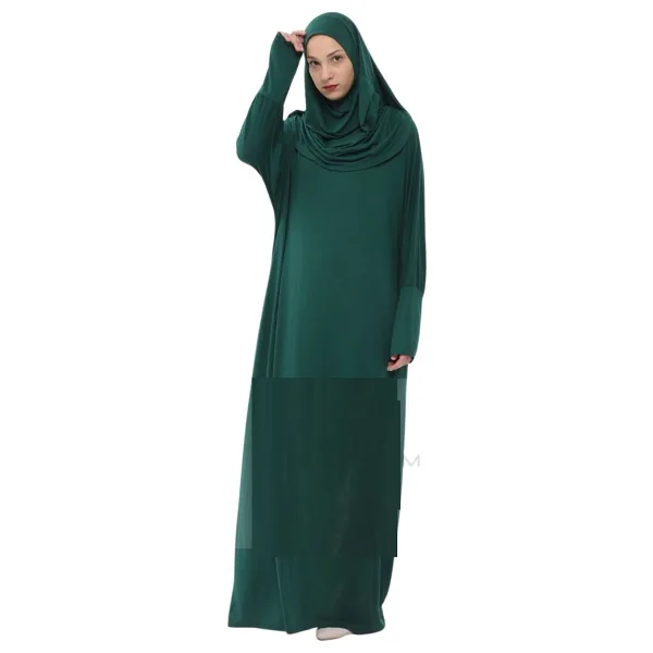 Armanım Tek Parça Namaz ve Ümre Elbisesi - Koyu Yeşil - Standart