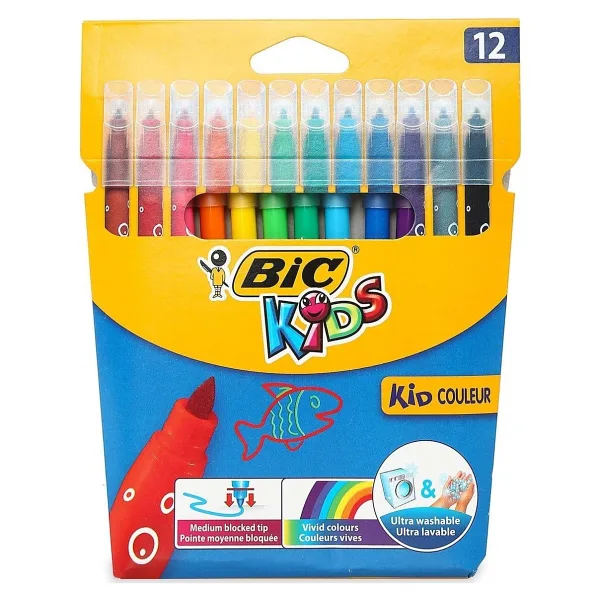 Bic Kid Couleur Ultra Yıkanabilir 12'li Keçeli Kalem Seti