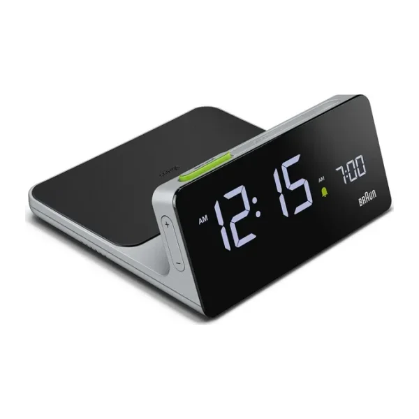 BRAUN BC21GEU GRİ DİJİTAL KABLOSUZ ŞARJLI ALARMLI MASA SAATi