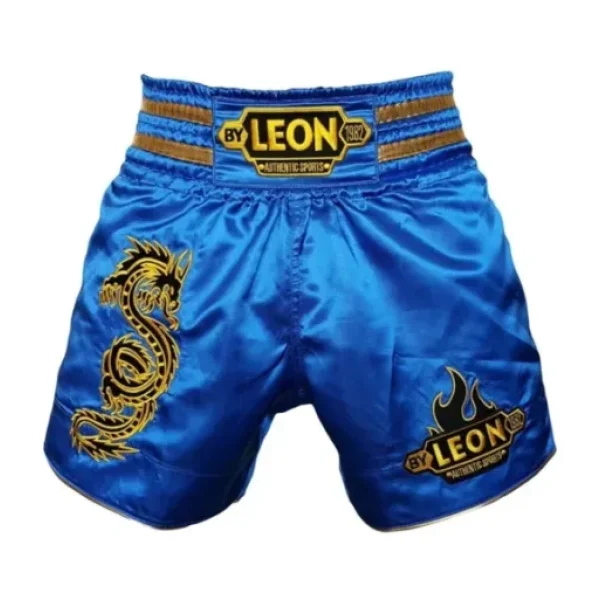 By Leon 1982 Leon Dragon Muay Thai Ve Kick Boks Şortu Mavi
