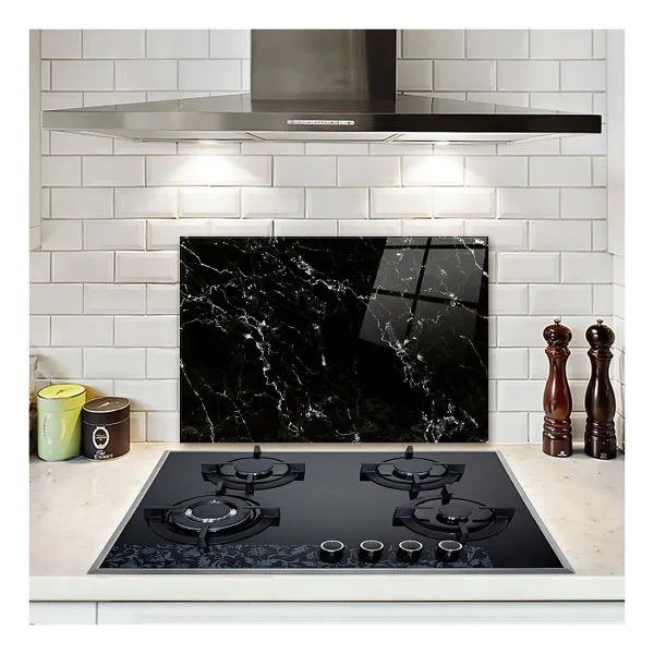 Decorita Ocak Arkası Koruyucu Siyah Mermer Görünümlü 40cm X 60cm