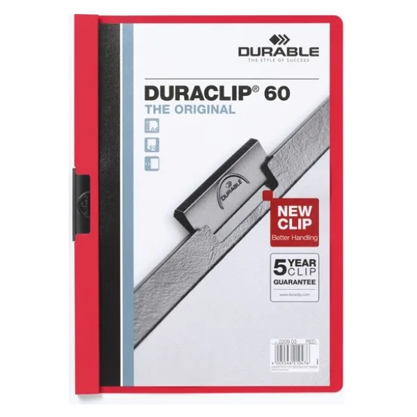Durable Sıkıştırmalı Dosya Duraclip Ortadan Klipsli 60 Syf A4 Kırmızı 2209