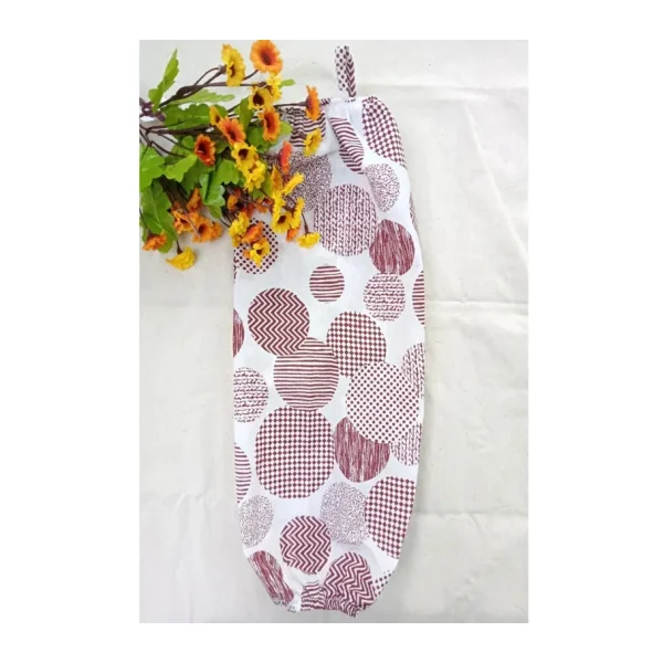 Emtory Home Bordo Benekli Organizer Keten Çift Lastikli Poşetlik - Mutfak Organizer