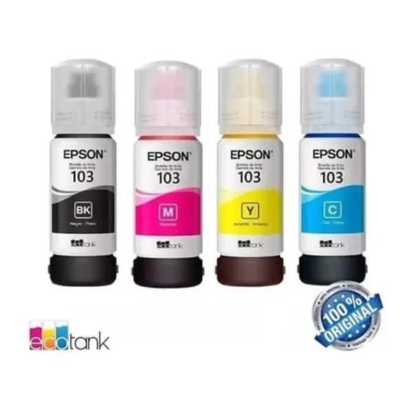 Epson 103 EcoTank L3256 4 Renk Orjinal Mürekkep Takımı