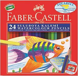 Faber-Castell Aquarell Karton Kutu 24'lü Sulu Boya Kalemi