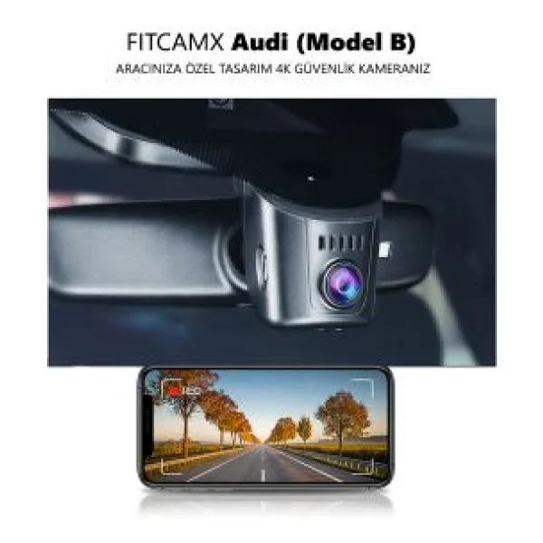 FitCamX - Audi A ve Q Serisi Modele Özel 4K Araç Kamerası (Model B) (Siyah)