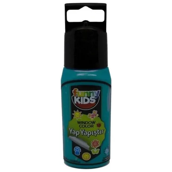 Funny Kids 60 cc Yap Yapıştır Cam Boyası Turkuaz