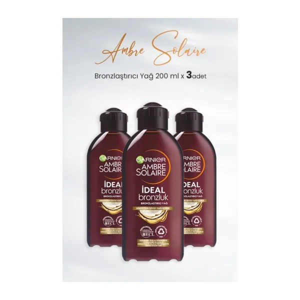 Garnier Ambre Solaire İdeal Bronzluk 3 Adet 200 ml Bronzlaştırıcı Yağ