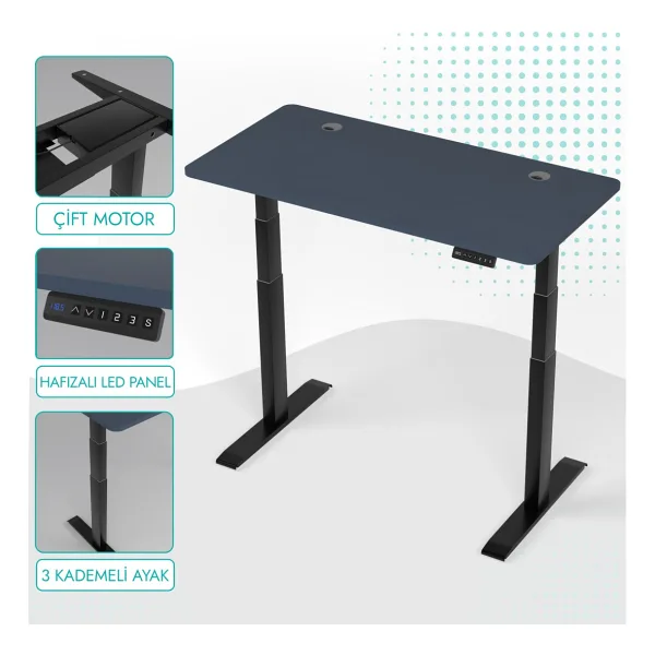 Karr Office O-Flex Duo 180X80 cm Çift Motorlu Elektrikli Yükseklik Ayarlı Çalışma Masası