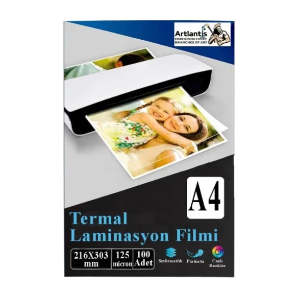 Laminasyon Filmi Parlak A4 100 Lü 1 Paket 125 Mikron Laminasyon Kaplama Pvc Kaplama Poşeti 100 Adet