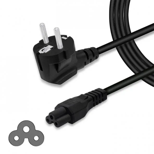 Laptop Adaptör Güç Kablosu - Yonca Power Kablosu 1.5 metre