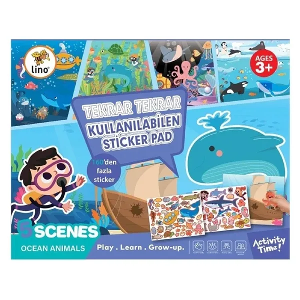 Lino Lino Tekrar Tekrar Kullanabilen Sticker Pad Okyanus Canlıları