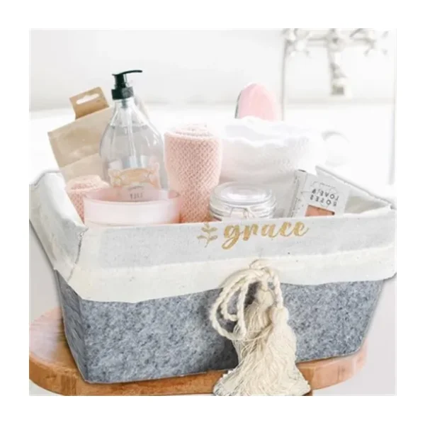 Lisinya Çok Amaçlı Saklama Organizer Kutu Kare Keçe Sepet (Maxi) - 03426 ( Lisinya )