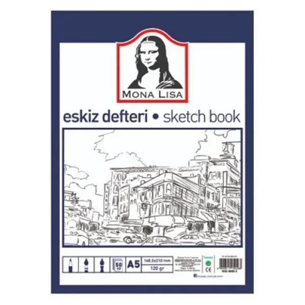 Mona Lisa Eskiz Defteri A5 50 Yaprak - 2 Adet