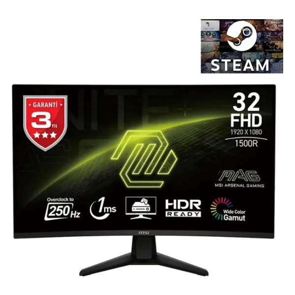 MSI MAG 32C6X 31.5" 1 ms Full HD Curved 250 Hz Oyuncu Monitörü