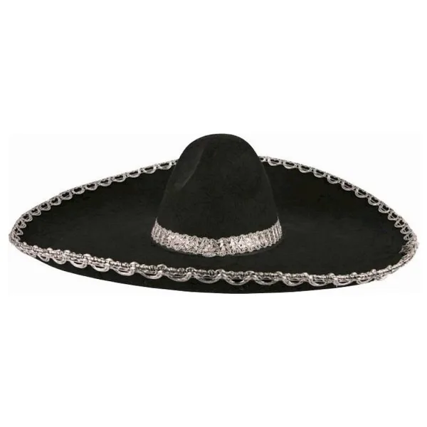 Nessiworld Sombrero Meksika Şapkası Mariachi Gümüş Şeritli Yetişkin Boy