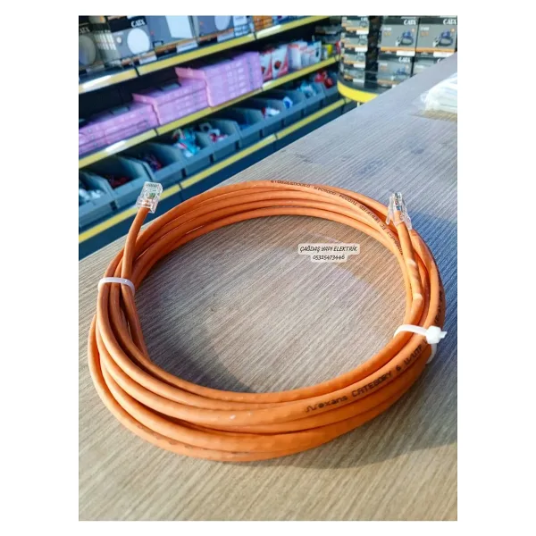 Nexans CAT6 Halogen Free LSZH Data Kablosu %100 Bakır 15 Metre Uçları Jack'lı Data Internet, Kamera Kablosu