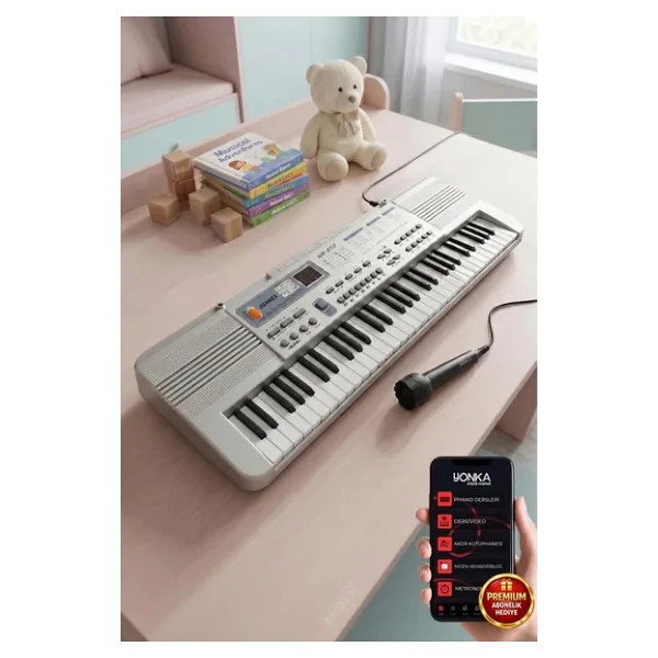Rennes NR-610 Çocuklar İçin 61 Tuşlu Org USB MP3 Pilli Mikrofonlu Org (3-12 Yaş)