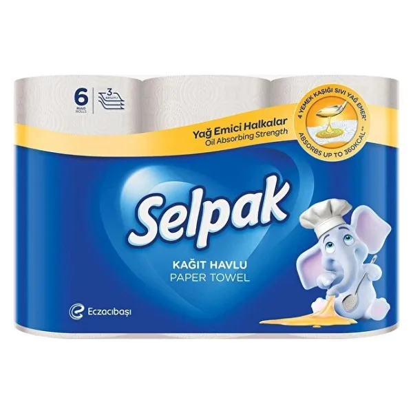 Selpak Extra Yağ Emici 6'lı Kağıt Havlu