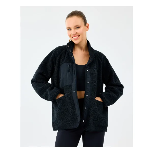 Skechers Woven Detailed Pull Over Sherpa S2520218 Kadın Polar Mont