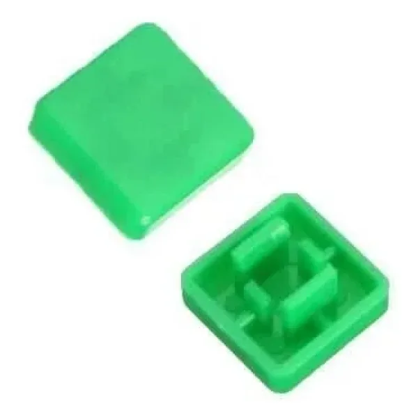 Tact Switch Kapağı Kare Yeşil - 10x10x5mm