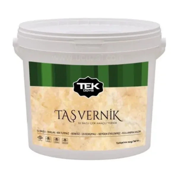 Tek Boya Su Bazlı Taş Vernik 2,5 Litre Kir Tutmaz Parlak Yüzeyler İçin Kullanıma Hazır