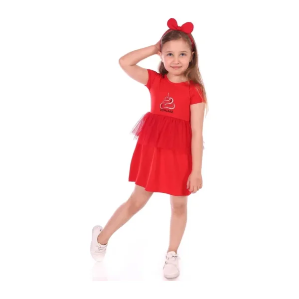 Toontoy Kız Bebek Cup Cake Nakışlı Elbise