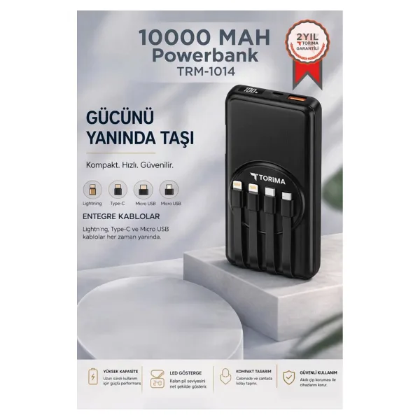 Torima TRM-1014 10000 mAh Hızlı Şarj Powerbank