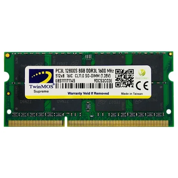 TWINMOS 8GB 1600MHz DDR3 1.35v MDD3L8GB1600N NOTEBOOK RAM