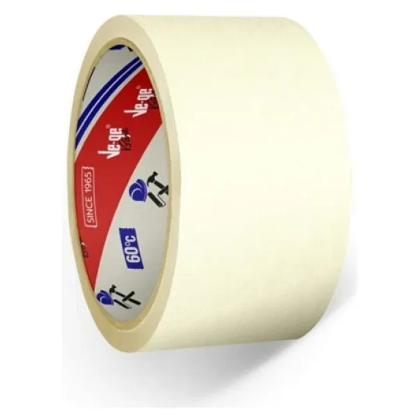 Ve-Ge Krepe Maskeleme Bantı 18 MM x 30 Metre Bej (1 Adet)