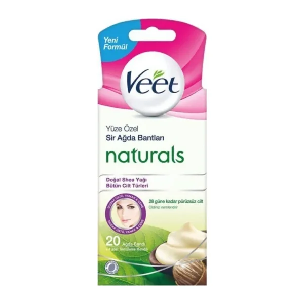 Veet Naturals Shea Yağı Yüz için 20'li Sir Ağda Bandı