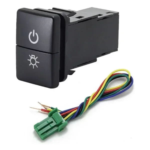 2'li ON-OFF Anahtar Mavi Işıklı 5-Kablolu 12V 3A - Power + Lamba