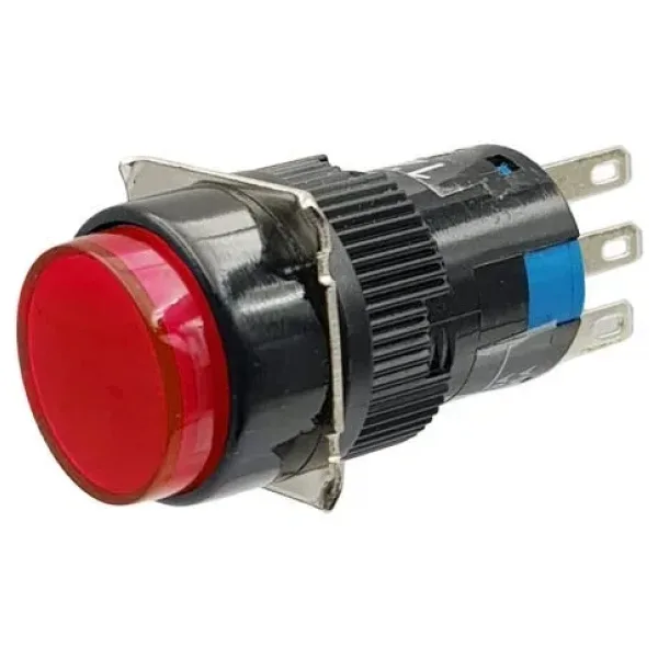 AB6-A 16mm 30V Kırmızı Anahtarlı Buton