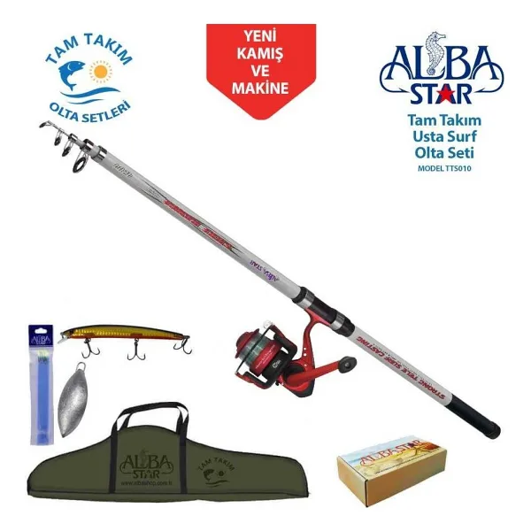 Alba Star TTS010 Tam Takım Surf Usta Olta Seti