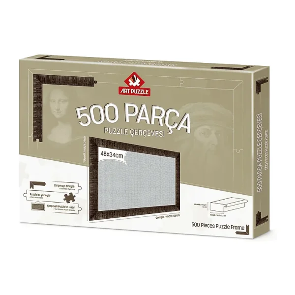 Art Puzzle 500 Parça Kahverengi Demonte Puzzle Çerçevesi