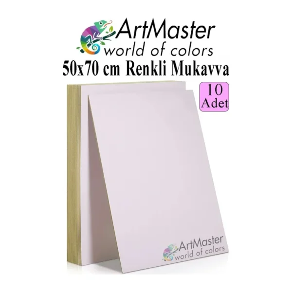 ArtMaster Beyaz Renkli Mukavva 50x70 cm 10 Adet 1 Paket Renkli Sert Karton 1.0 mm Anasınıfı Hobi Etkinlik Okul Öncesi Elişi