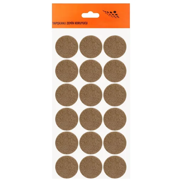 Badem10 Nobel Masa Sandalye Parke Zemin Koruyucu Keçe Yapışkanlı 35 Mm (18'li Paket)